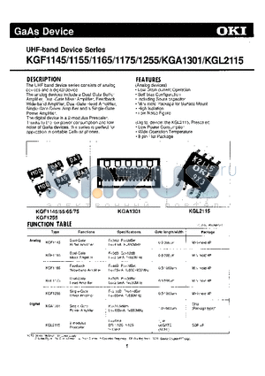 KGF1165 datasheet - UHF-band Device Series