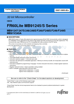 MB91245S datasheet - 32-bit Microcontroller