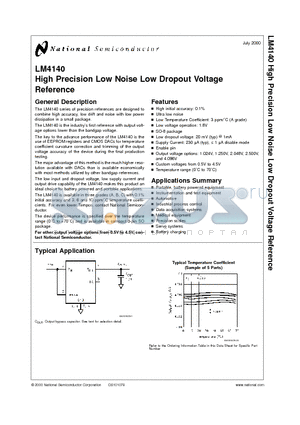 LM4140ACM-4.1 datasheet - High Precision Low Noise Low Dropout Voltage