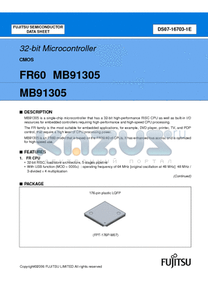 MB91305PMC datasheet - 32-bit Microcontroller