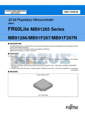 MB91266PMC-GS-XXXE1 datasheet - 32-bit Proprietary Microcontroller