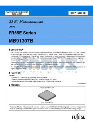 MB91307B datasheet - 32-Bit Microcontroller