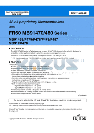 MB91482 datasheet - 32-bit proprietary Microcontrollers CMOS