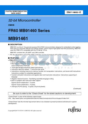 MB91460 datasheet - 32-bit Microcontroller
