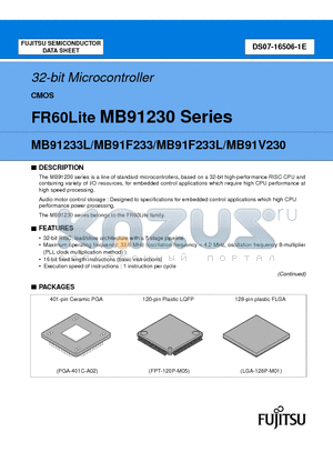 MB91F233LLGA-GE1 datasheet - 32-bit Microcontroller