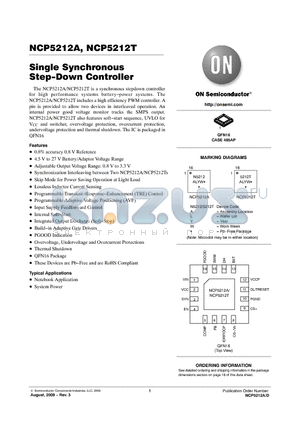 NCP5212A_09 datasheet - Single Synchronous Step-Down Controller
