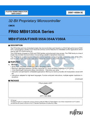 MB91F356B datasheet - 32-Bit Proprietary Microcontroller