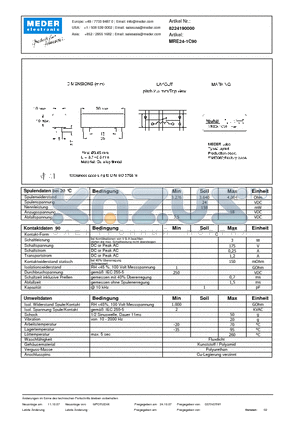 MRE24-1C90_DE datasheet - (deutsch) MRE Reed Relay