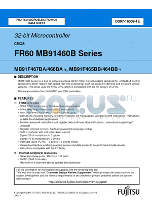 MB91F467BA datasheet - 32-bit Microcontroller