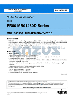 MB91F467DB datasheet - 32-bit Microcontroller