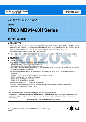 MB91F464HBPMC-GSE2 datasheet - 32-bit Microcontroller