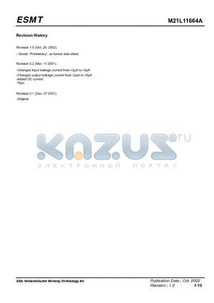 M21L11664A-8J datasheet - HIGH SPEED CMOS SRAM