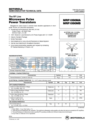 MRF1090MX datasheet - MICROWAVE POWER TRANSISTORS