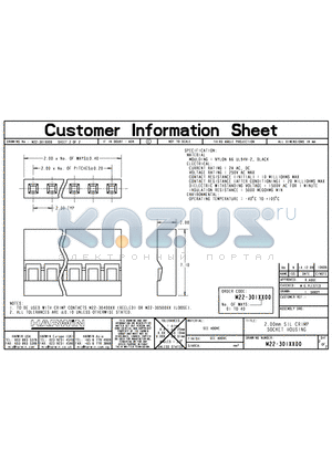 M22-3010100 datasheet - 2.00mm SIL CRIMP SOCKET HOUSING