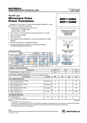 MRF1150MA datasheet - MICROWAVE POWER TRANSISTORS
