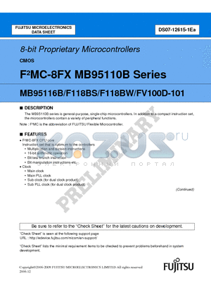 MB95116B datasheet - 8-bit Proprietary Microcontrollers