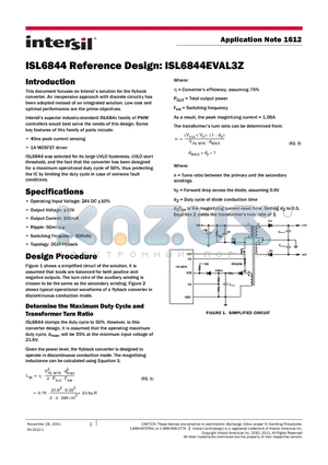 ISL6844 datasheet - ISL6844 Reference Design: ISL6844EVAL3Z