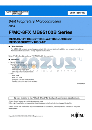 MB95D108BWPFV datasheet - 8-bit Proprietary Microcontrollers