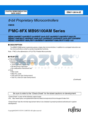 MB95F106ANWPFM datasheet - 8-bit Proprietary Microcontrollers