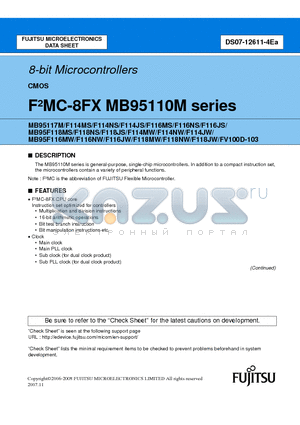 MB95F116MSPMC datasheet - 8-bit Microcontrollers