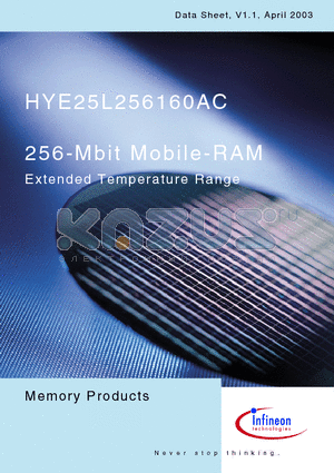 HYE25L256160AC datasheet - 256-Mbit Mobile-RAM