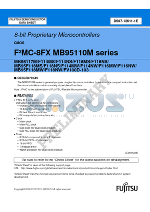 MB95F116NW datasheet - 8-bit Proprietary Microcontrollers