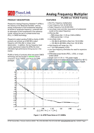 PL560-38QCLR datasheet - Analog Frequency Multiplier