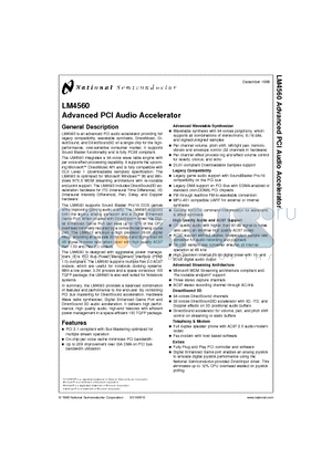 LM4560VJD datasheet - Advanced PCI Audio Accelerator