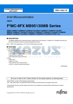 MB95F133JBS datasheet - 8-bit Microcontrollers