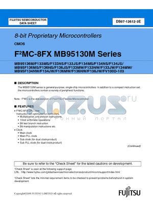 MB95F134JW datasheet - 8-bit Proprietary Microcontrollers