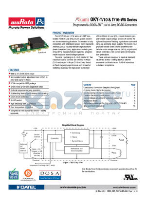 OKY-T/16-W5N-C datasheet - Programmable DOSA-SMT 10/16-Amp DC/DC Converters