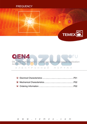 QEN4HRJQ25 datasheet - DIL 8 Pin Half Size XO - Communications Equipment Application