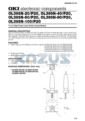 OL395N-40 datasheet - 1.3 lm High-Power Laser-Diode Coaxial Module