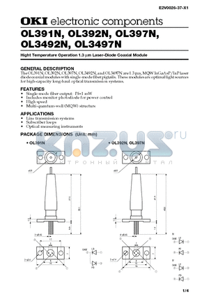 OL397N datasheet - Hight Temperature Operation 1.3 mm Laser-Diode Coaxial Module