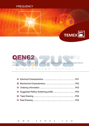 QEN62BAB datasheet - Plastic J LEAD SMD XO - Communications Equipment Application