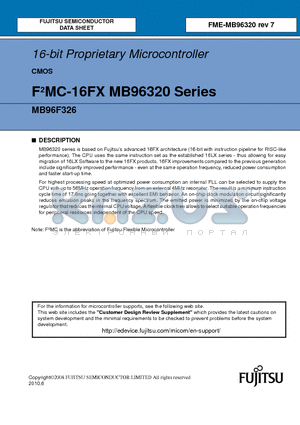 MB96F326RWBPMC-GSE2 datasheet - 16-bit Proprietary Microcontroller