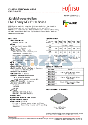 MB9BF106NPMC datasheet - 32-bit Microcontrollers FM3 Family MB9B100 Series