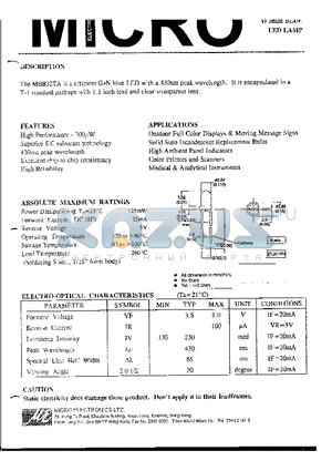 MBB32TA datasheet - 3mm BLUE LED LAMP