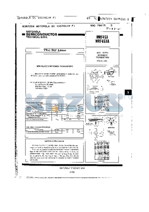 MRF453A datasheet - RF POWER TRANSISTORS