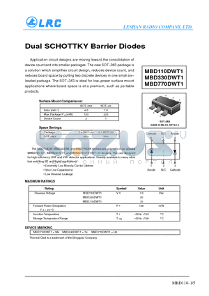 MBD330DWT1 datasheet - Dual SCHOTTKY Barrier Diodes