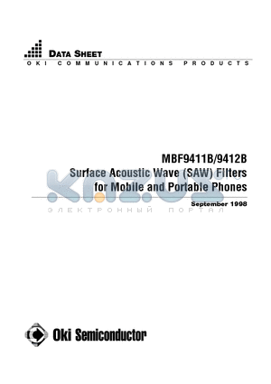 MBF9412B datasheet - Surface Acoustic Wave (SAW) Filters for Mobile and Portable Phones