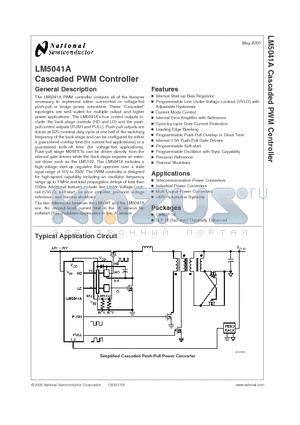 LM5041ASDX datasheet - Cascaded PWM Controller