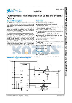 LM5035CMHX datasheet - PWM Controller with Integrated Half-Bridge and SyncFET Drivers