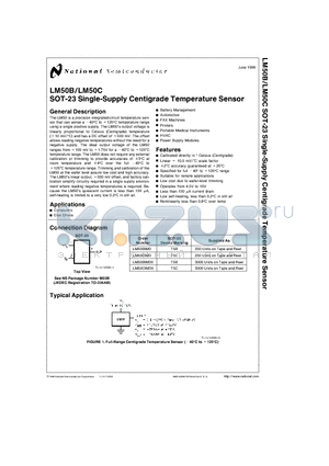 LM50BIM3X datasheet - SOT-23 Single-Supply Centigrade Temperature Sensor