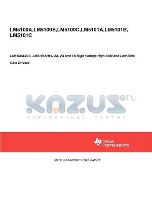 LM5100B datasheet - LM5100A/B/C LM5101A/B/C 3A, 2A and 1A High Voltage High-Side and Low-Side Gate Drivers