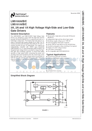 LM5101A datasheet - 3A, 2A and 1A High Voltage High-Side and Low-Side Gate Drivers