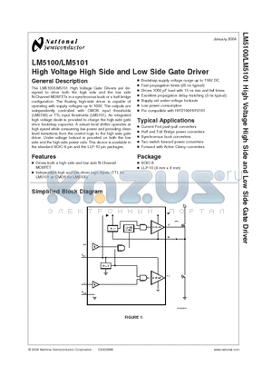 LM5101SD datasheet - High Voltage High Side and Low Side Gate Driver