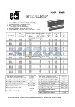 KHP20 datasheet - KILOVOLT HIGH CURRENT RECTIFIER ASSEMBLIES