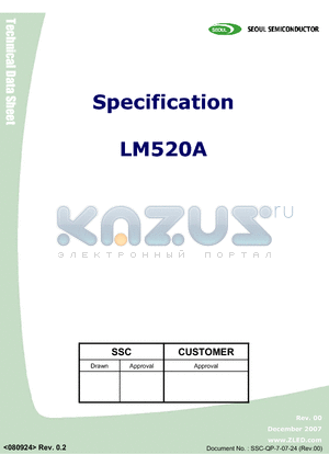 LM520A_1 datasheet - WARM WHITE LAMP LED