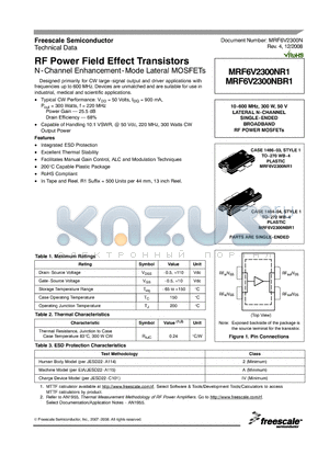 MRF6V2300NR1 datasheet - RF Power Field Effect Transistors